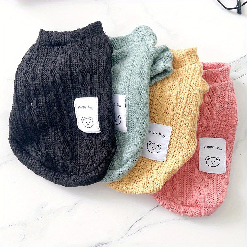 4pcs Cozy Cat & Dog Knit Sweaters for Winter