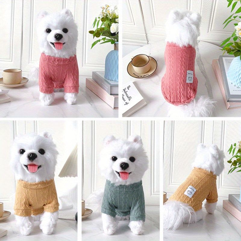 4pcs Cozy Cat & Dog Knit Sweaters for Winter