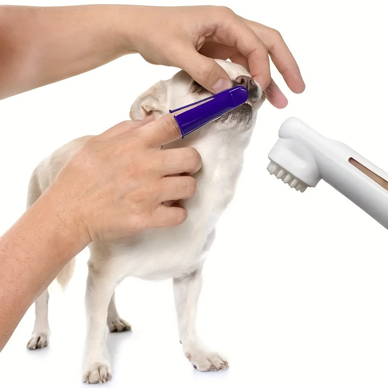 Complete Pet Dental Care Kit:Toothbrush, Toothpaste & Finger Sleeve