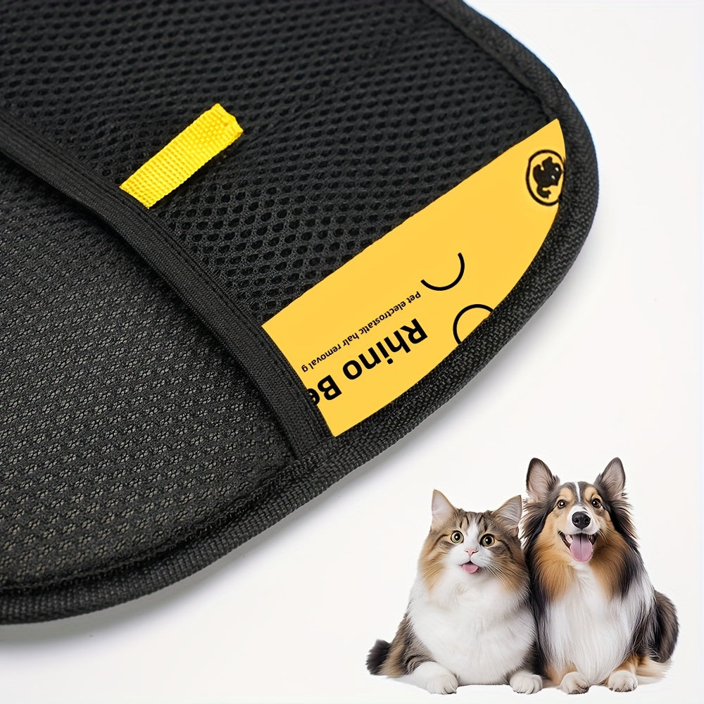 Black Polypropylene Pet Grooming Gloves