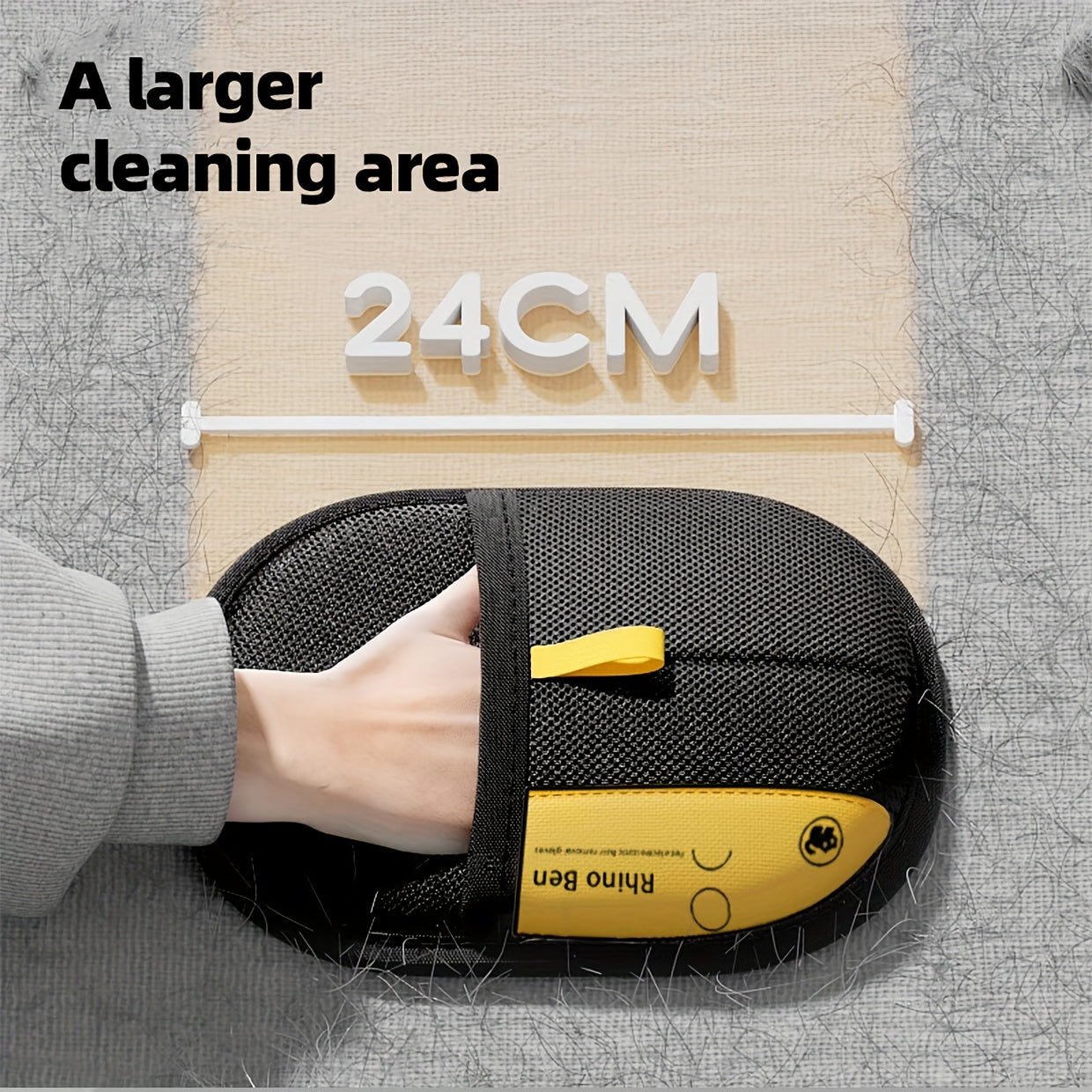 Black Polypropylene Pet Grooming Gloves