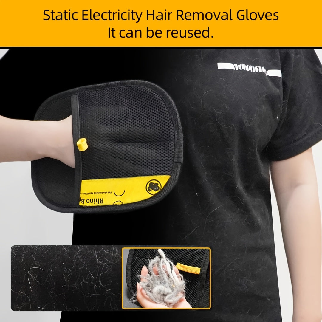 Black Polypropylene Pet Grooming Gloves