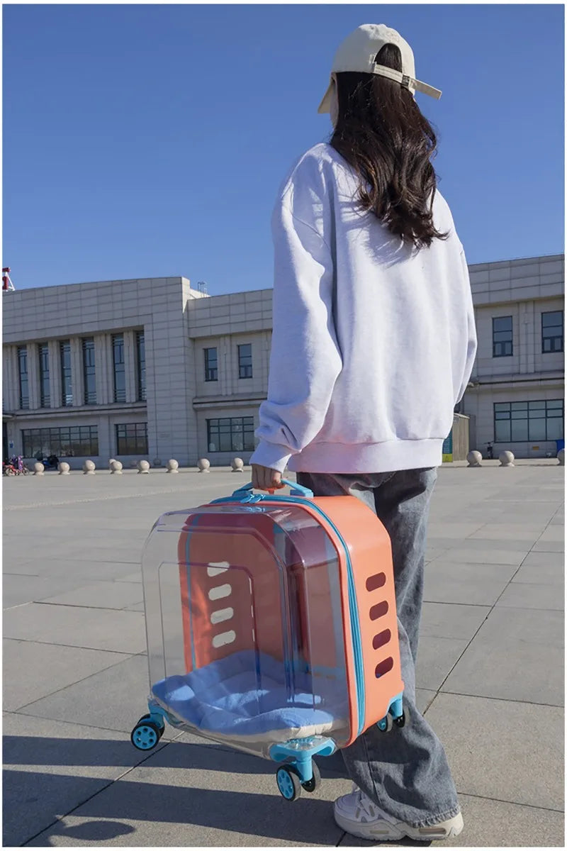 Pet Cat Carrier Out Trolley Case