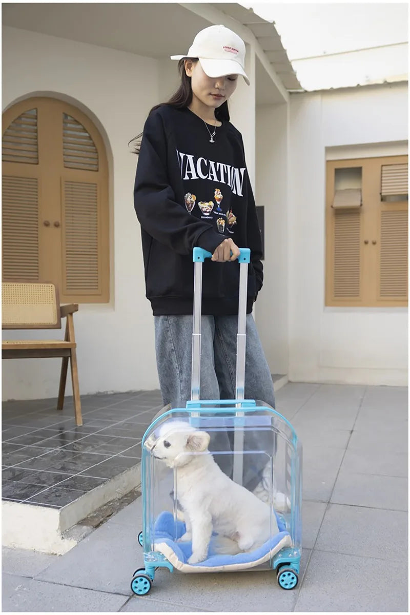 Pet Cat Carrier Out Trolley Case