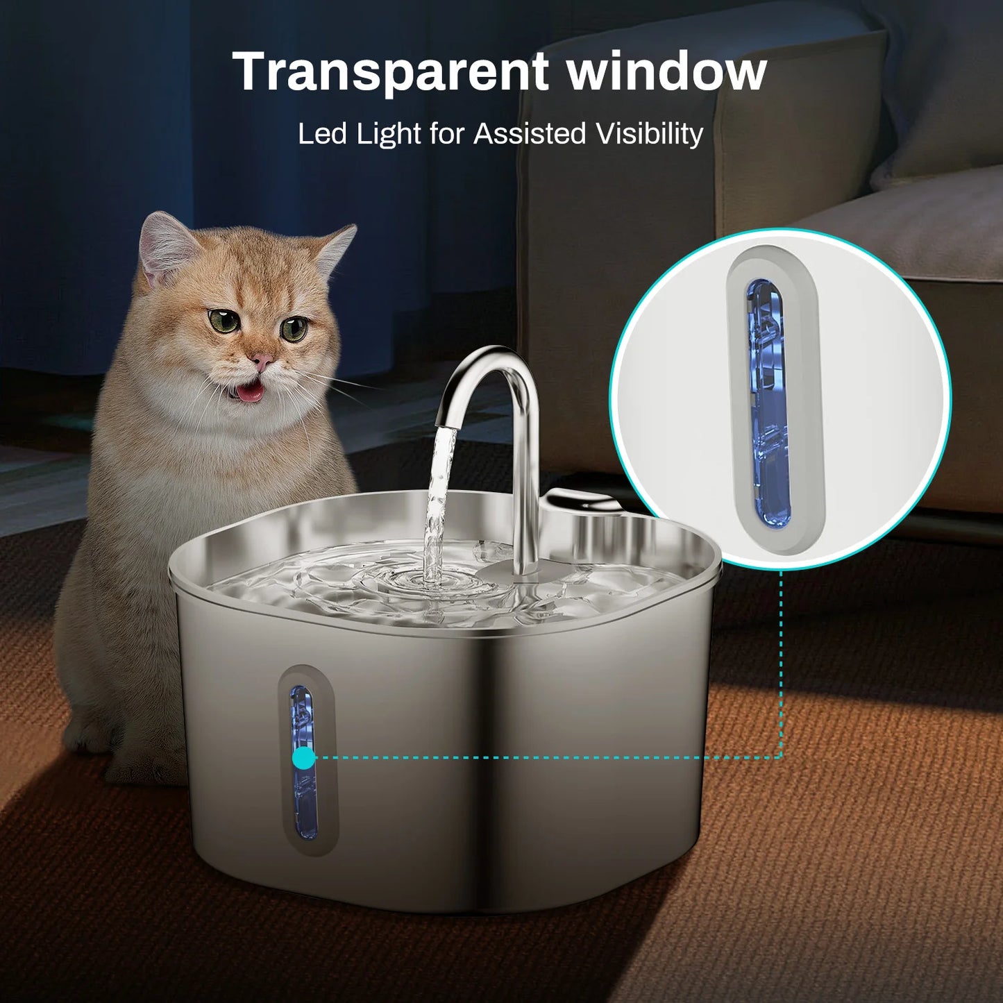 ZYFeeder 2.2L Automatic Cat Water Fountain