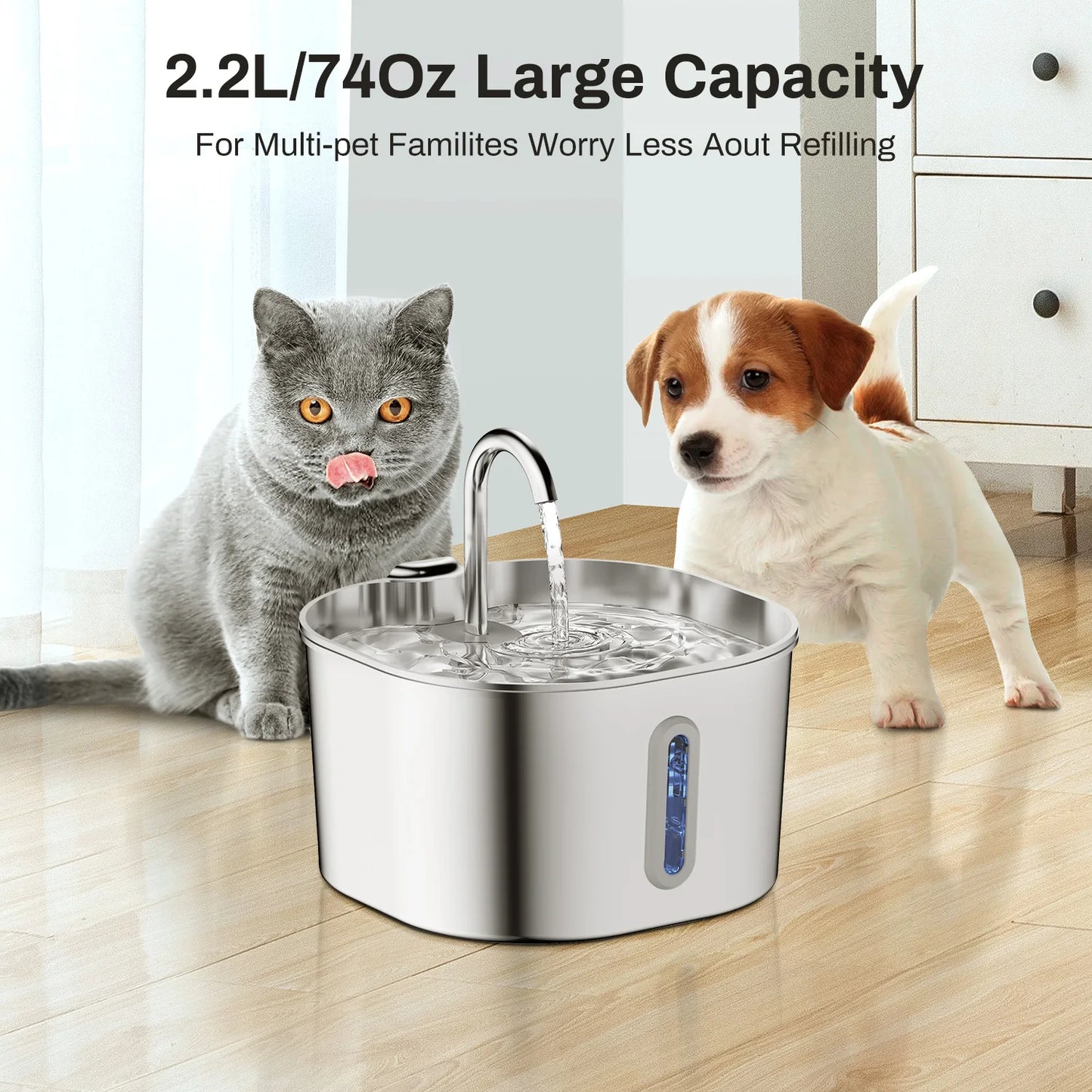 ZYFeeder 2.2L Automatic Cat Water Fountain