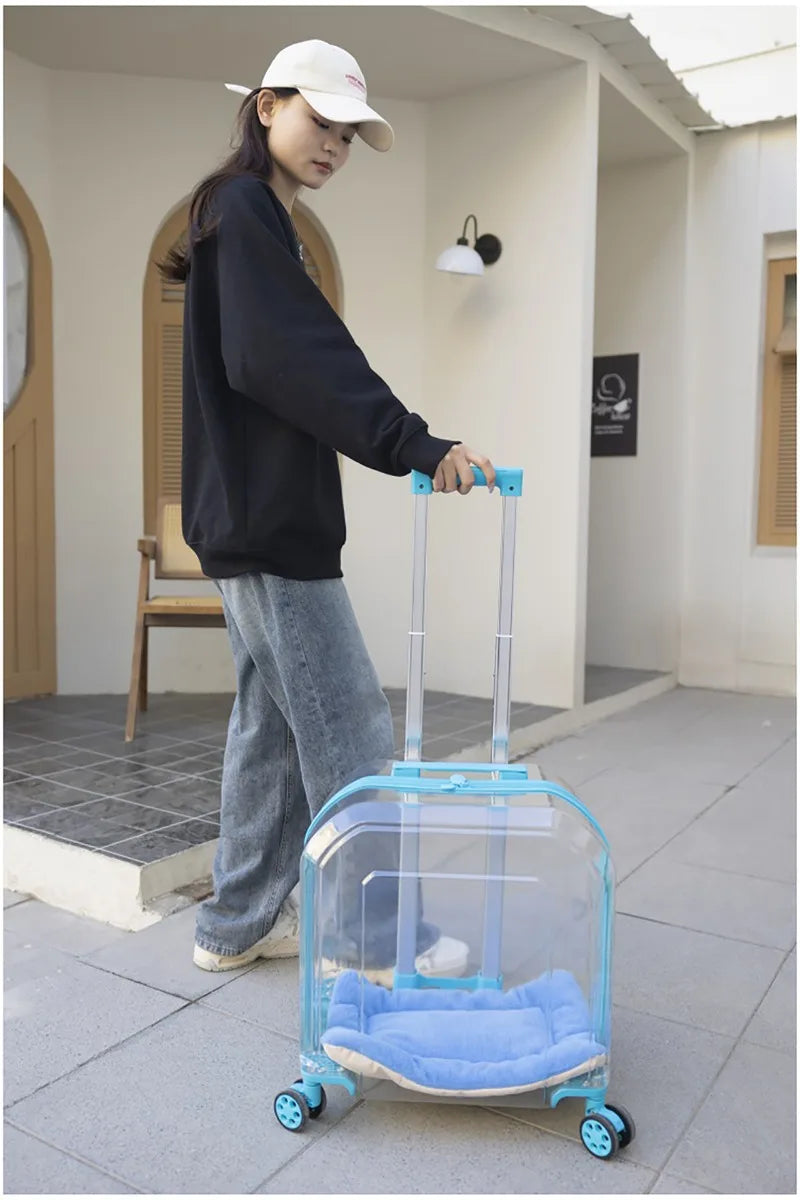 Pet Cat Carrier Out Trolley Case
