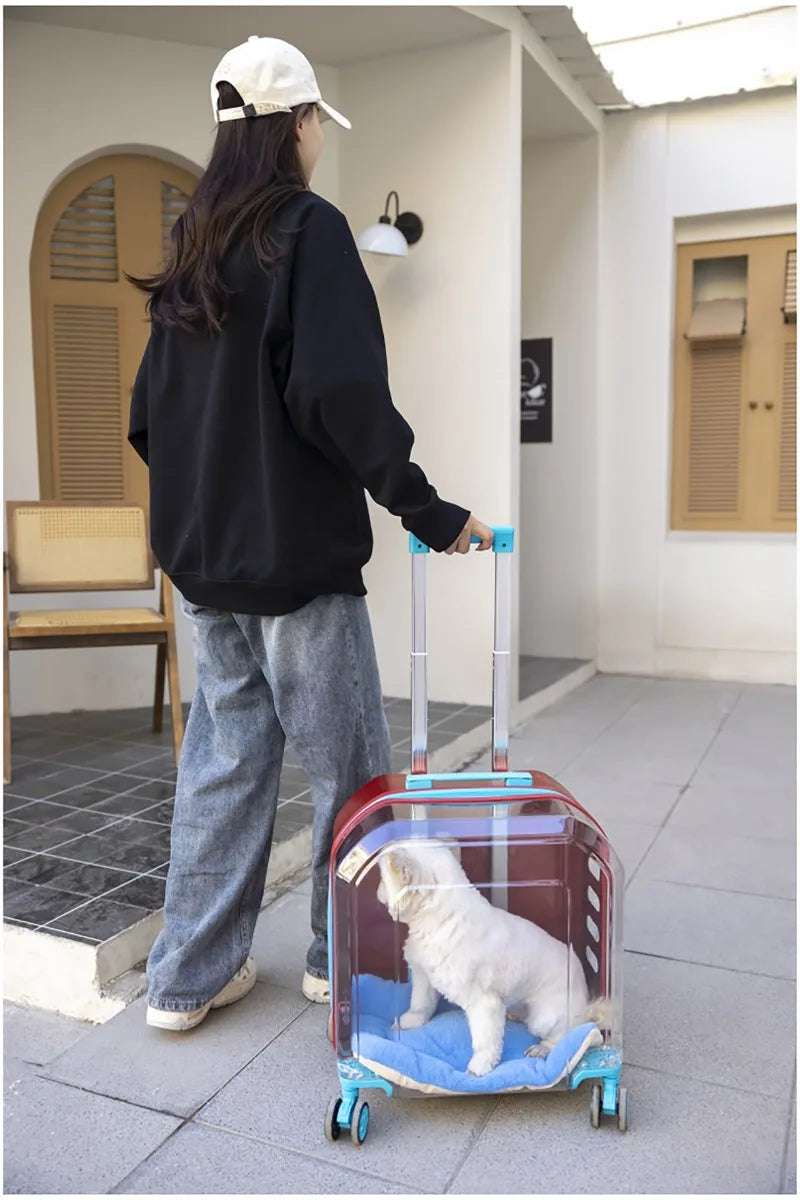 Pet Cat Carrier Out Trolley Case