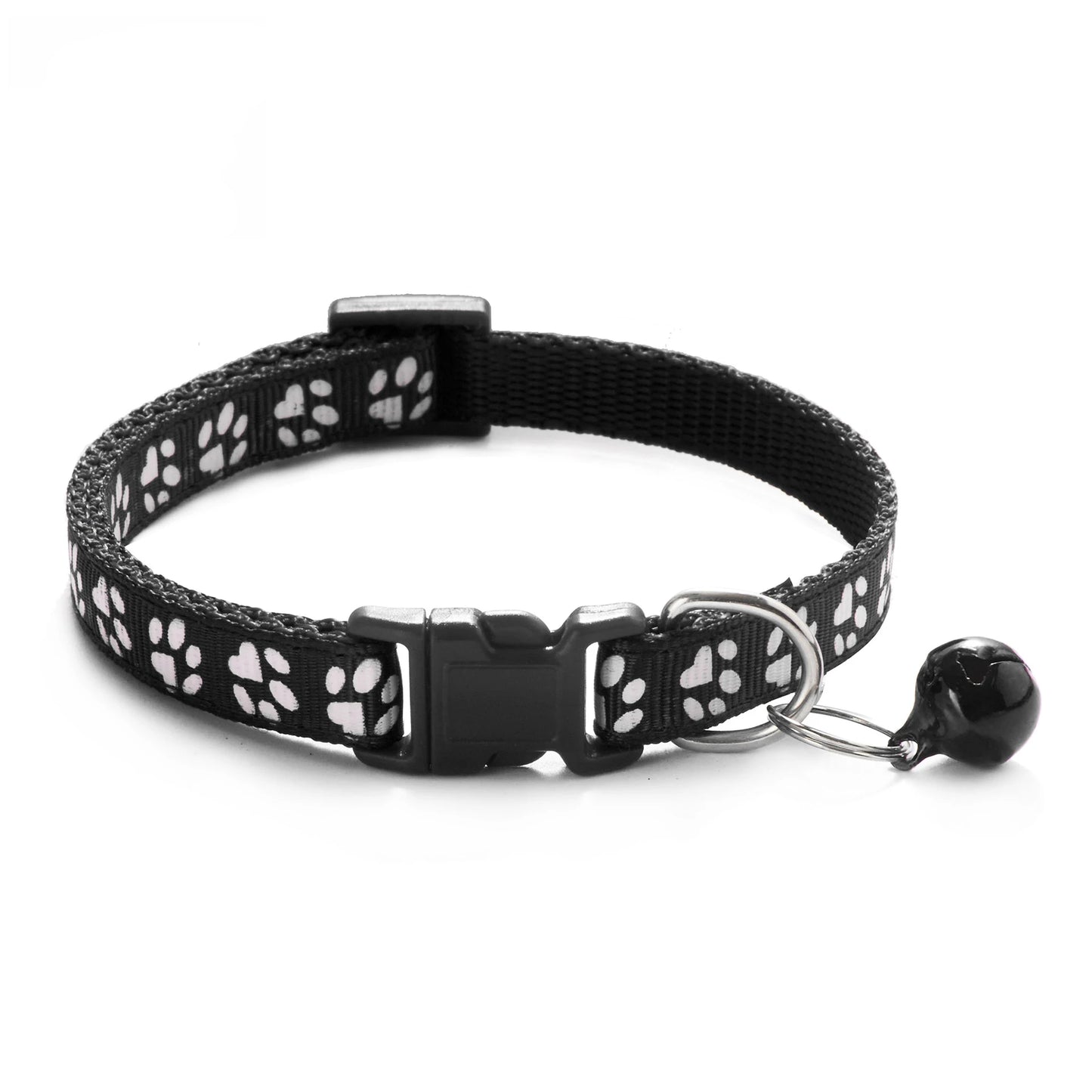 Pet Collar With Bell Cartoon Footprint