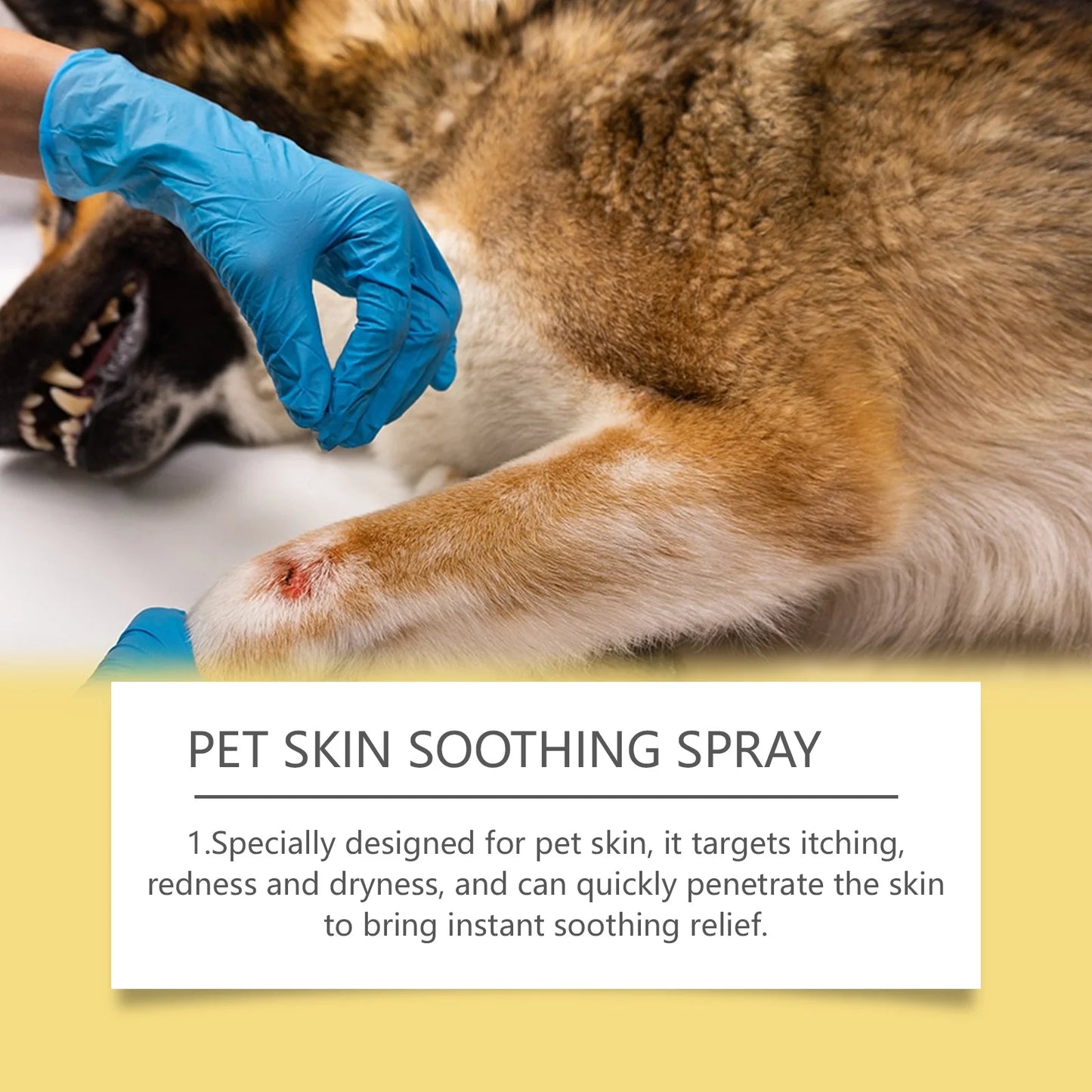 Dogs Cat Flea Lice Control Alleviate Skin Scratching Licking Wound Spray