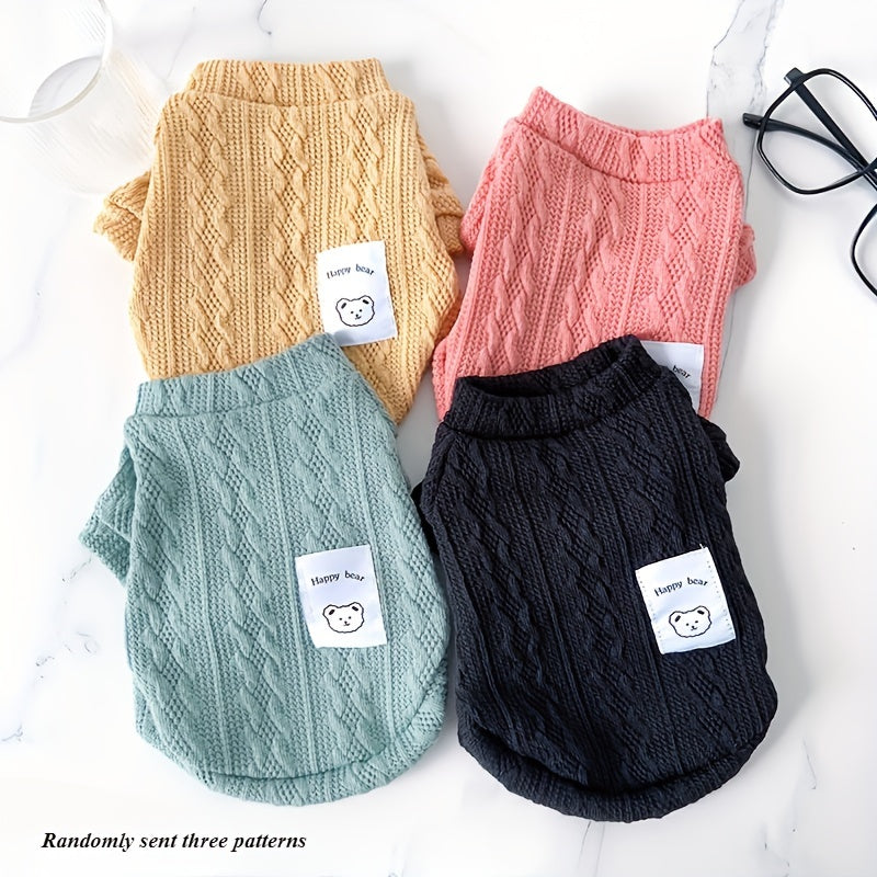 4pcs Cozy Cat & Dog Knit Sweaters for Winter