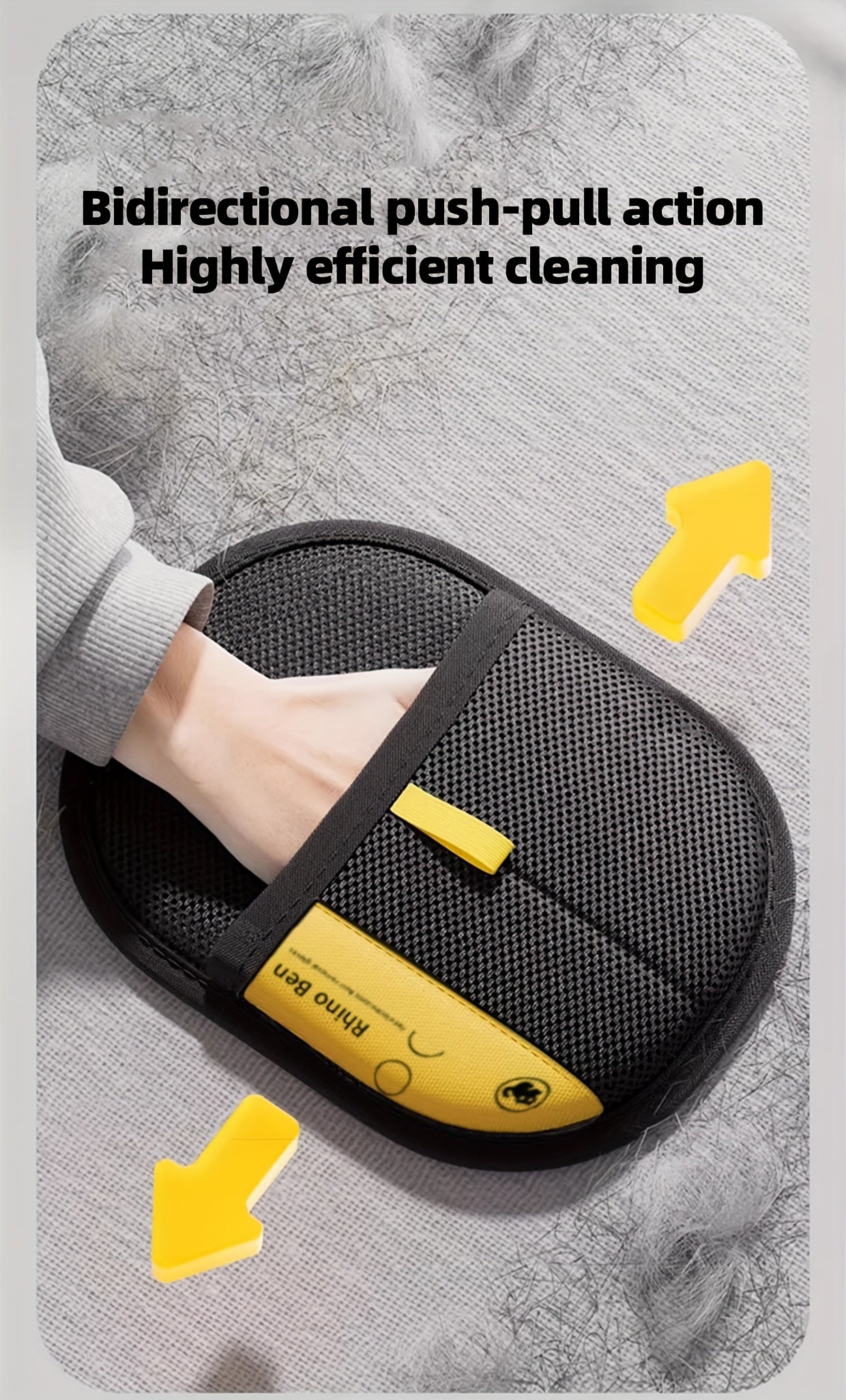 Black Polypropylene Pet Grooming Gloves
