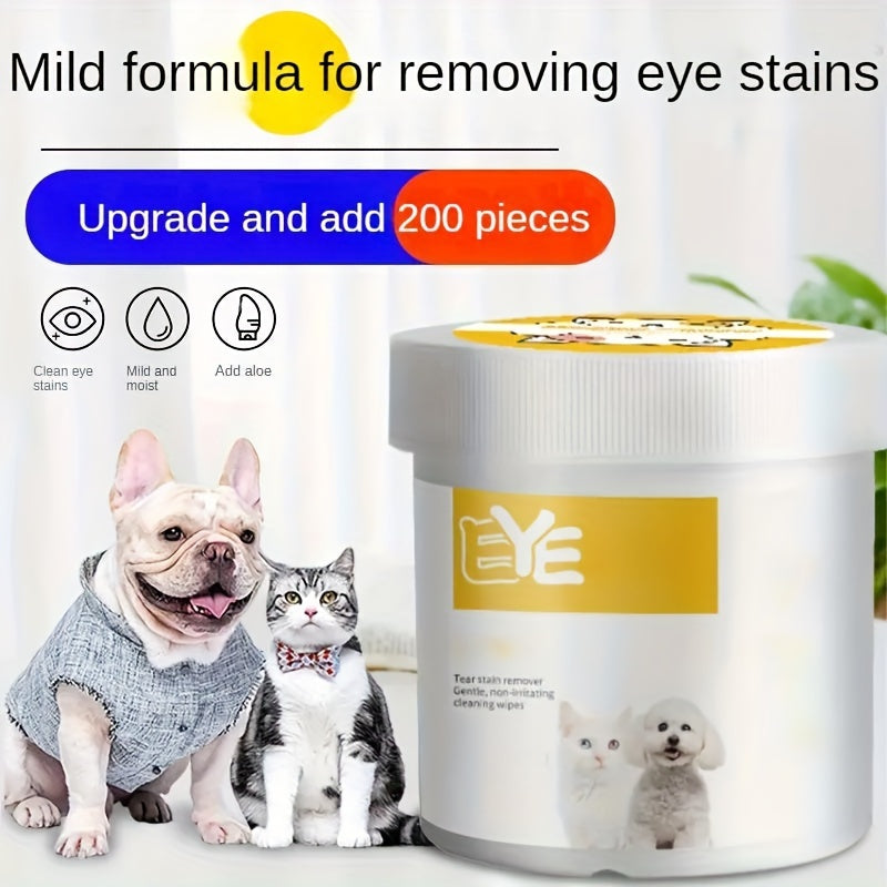 200 Pet Eye Wipes - Cat & Dog Eye Cleaner
