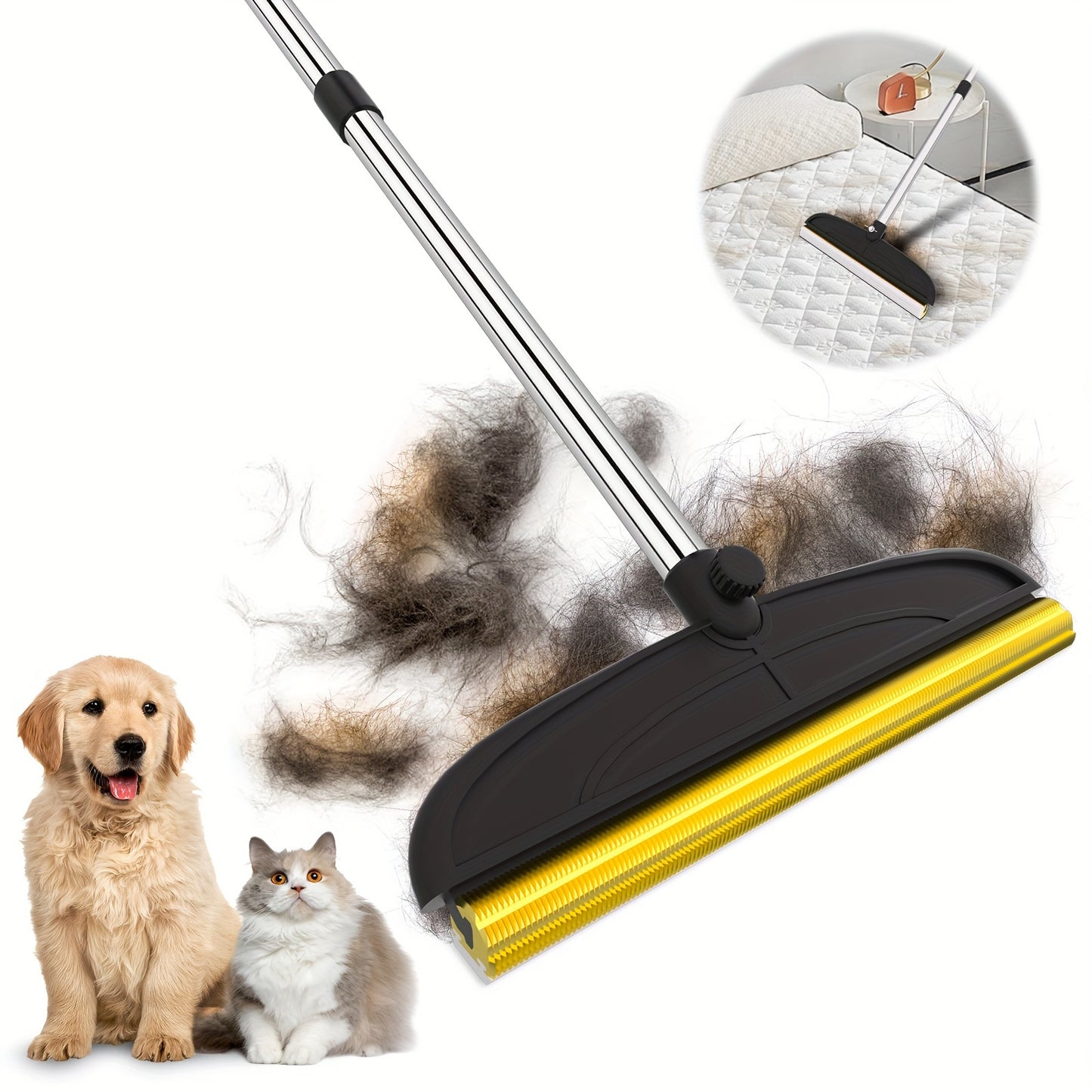 Pet Hair Removal Tool with 114.3cm Adjustable Handle