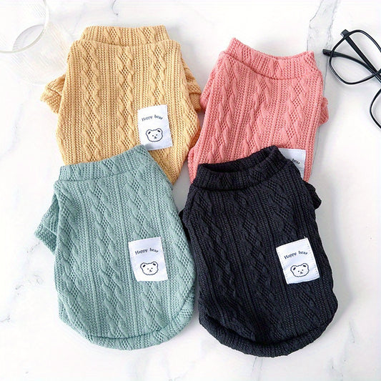 4pcs Cozy Cat & Dog Knit Sweaters for Winter