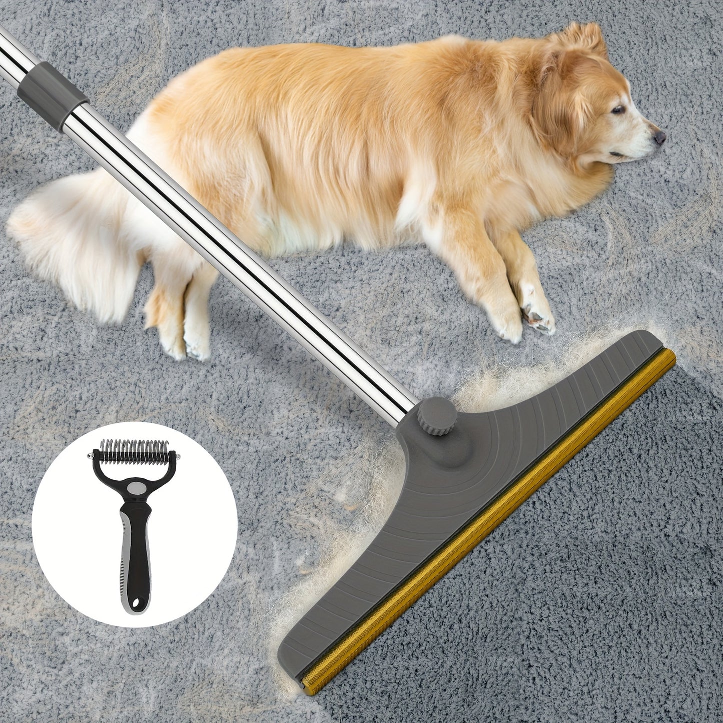 Pet Hair Removal Tool with 114.3cm Adjustable Handle
