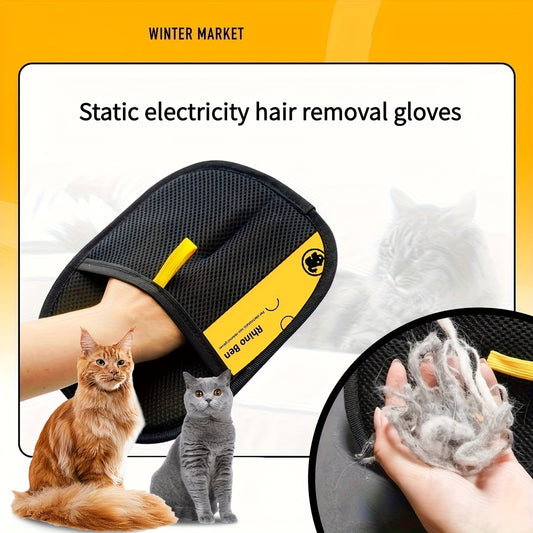 Black Polypropylene Pet Grooming Gloves