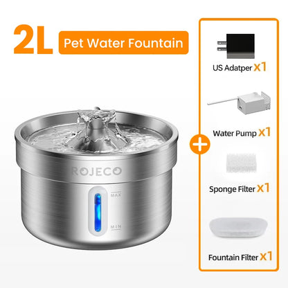 ROJECO Automatic Stainless Cat Drinking Fountain