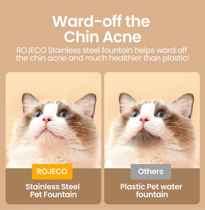 ROJECO Automatic Stainless Cat Drinking Fountain