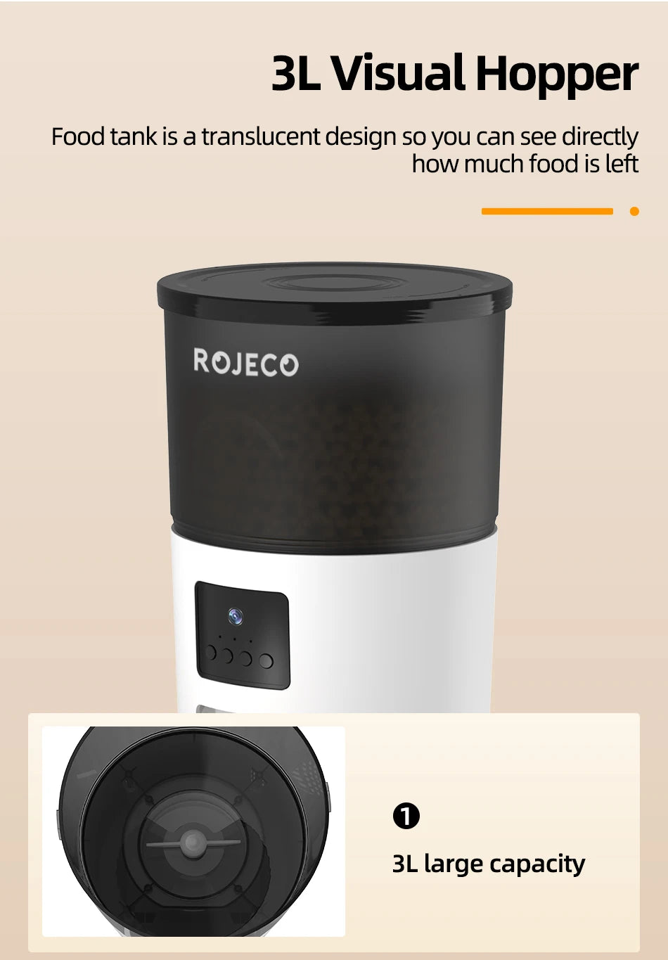 ROJECO Automatic Cat Feeder + Camera