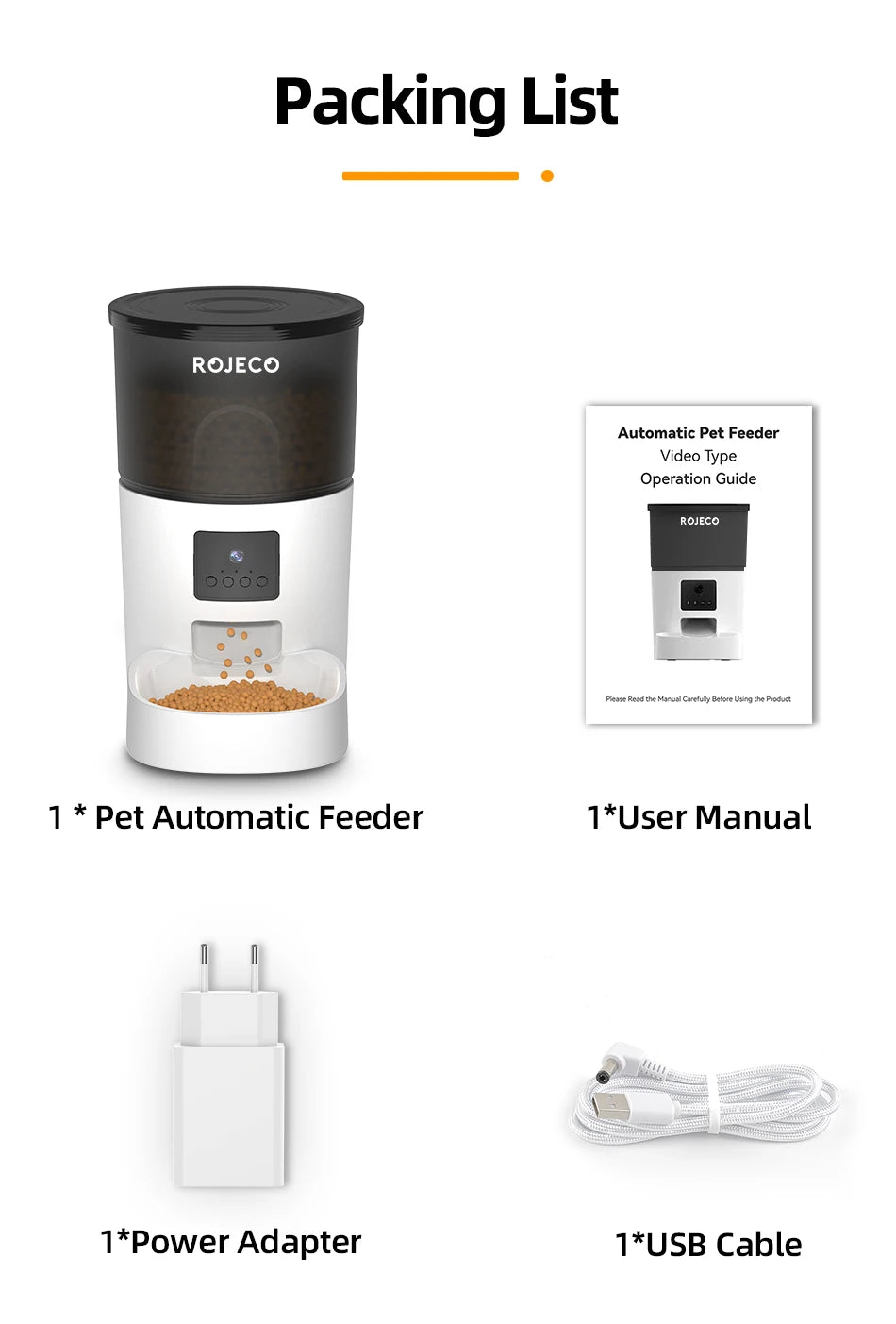 ROJECO Automatic Cat Feeder + Camera