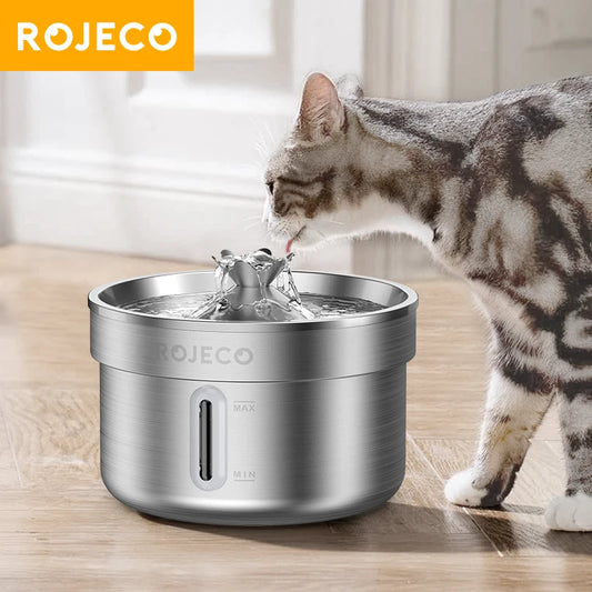 ROJECO Automatic Stainless Cat Drinking Fountain