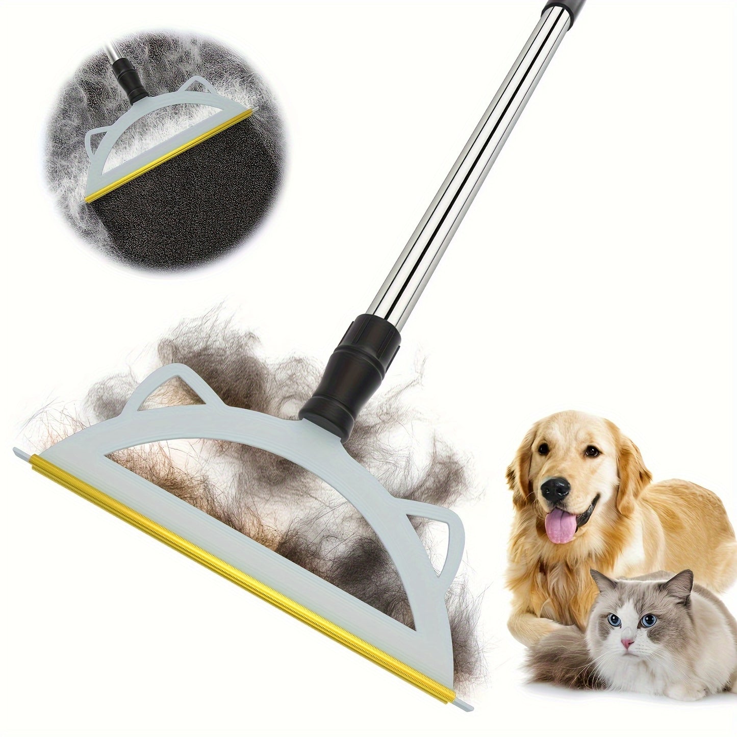 Pet Hair Removal Tool with 114.3cm Adjustable Handle