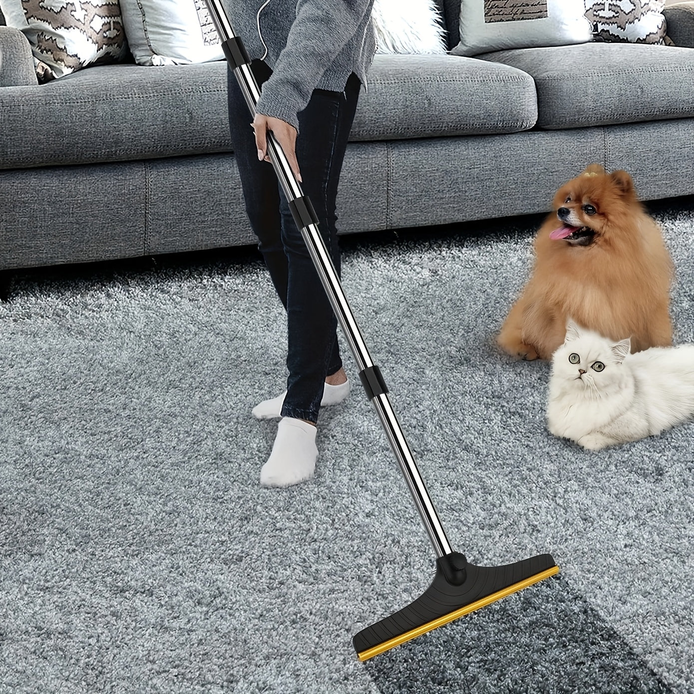 Pet Hair Removal Tool with 114.3cm Adjustable Handle